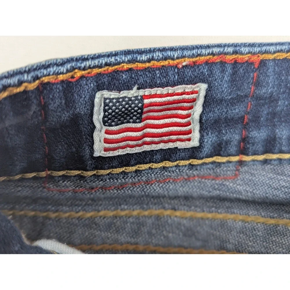 True Religion Billy Men Dark Wash Straight Leg Flap Pocket Jeans Size 25 USA